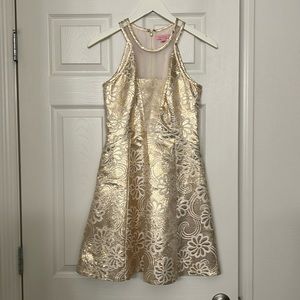 Lilly Pulitzer Gold Elsie Party Dress EEUC